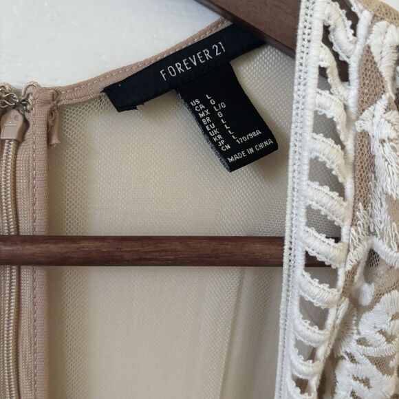 Embroidered Babydoll Maxi Dress Fairy Romantic Sheer Size Large Boho Mesh Lace - Picture 9 of 12